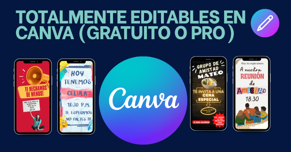 52 plantillas editables con canva para invitar a los amigos a la célula - Imagen 4
