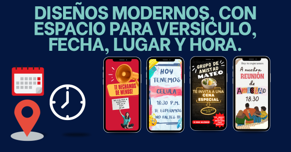 52 plantillas editables con canva para invitar a los amigos a la célula - Imagen 6