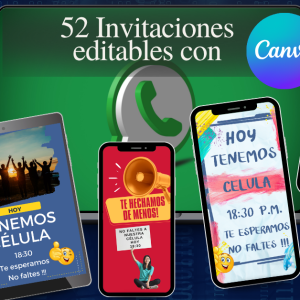 52 plantillas editables con canva para invitar a los amigos a la célula