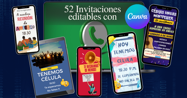52 plantillas editables con canva para invitar a los amigos a la célula